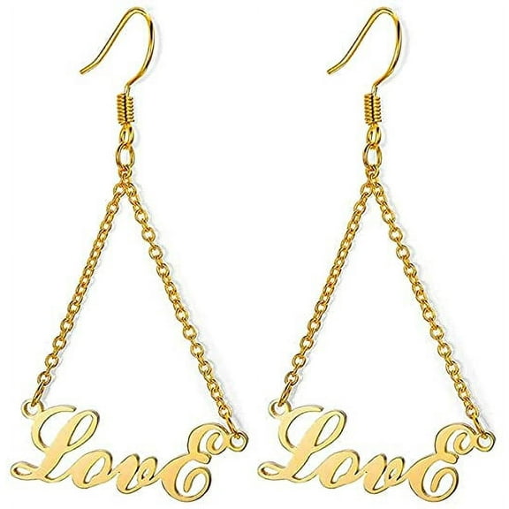 Name Custom Earring A Pair Name Custom Eardorp for Women Stainless Steel Earrings Gift Personalized Chain Earrings Letters Eardrop