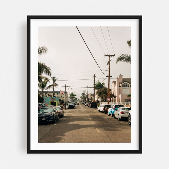Cypress Street, Pismo Beach - Pismo Beach California Photography Black Framed Wall Art Print 16 x 20 inches