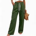thumbnail image 4 of Plus Size Lounge Pants for Womens Fashion Wide Leg Cargo Sweatpants Elastic Drawstring High Waist Casual Sweat Pants With Pockets, 4 of 7