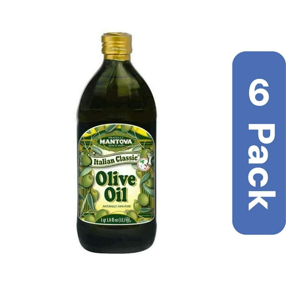 Mantova Italian Golden Extra Virgin Olive Oil 34 fl oz (Pack of 6)