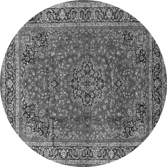 Ahgly Company Indoor Round Medallion Gray Traditional Area Rugs, 6' Round