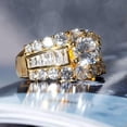 thumbnail image 3 of K-KED Women Gorgeous Round Cubic Zircon Ring Gold Plated Wedding Delicate Jewelry Sz 6-10-8, 3 of 6