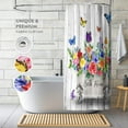 thumbnail image 5 of Grey Shower Curtain Modern Rustic Farmhouse Shower Curtains Vintage Western Country Gray Wood Colorful Flowers Bathtub Shower Curtain Waterproof Fabric Bathroom Shower Curtains Set with Hooks 72×72, 5 of 6