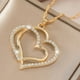 thumbnail image 5 of Juego de joyería de aretes y pulsera de colgante en forma de corazón dorado, 5 of 9