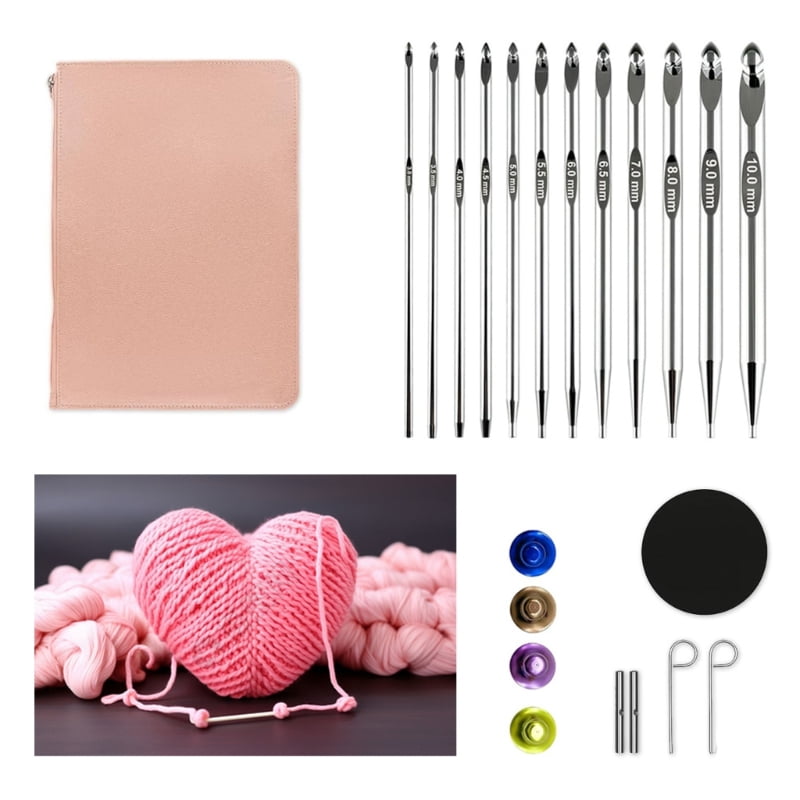 Afghan Tunisian Interchangeable Crochet Hook Carpet Crochet Hook Set 3mm-10.0mm Tunisian Crochet Hook Set