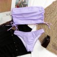 thumbnail image 6 of Sexy Women's Bathing Suits Two Piece High Cut Bandeau Bikini Sets Hight Waist Swimsuits Off Shoulder Tie Swimwear, 6 of 6
