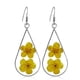 thumbnail image 1 of Colección de 4 pares de pendientes de lágrima de flores prensadas, pendientes de flores silvestres prensadas de encaje, colgante de gota, regalo para mujer, 1 of 5