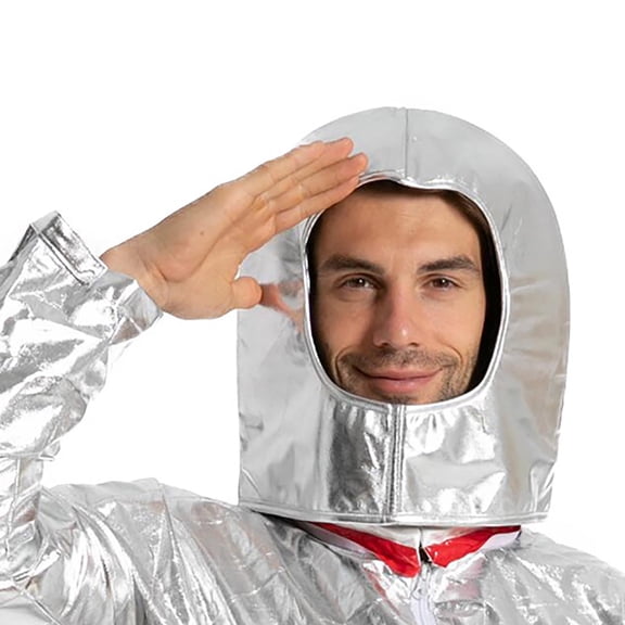 Sales 2026 Under $5 Silver GIJNRIUIUA Astronaut Helmet Space Headpiece Silver Metallic for Adult Party Dress Up