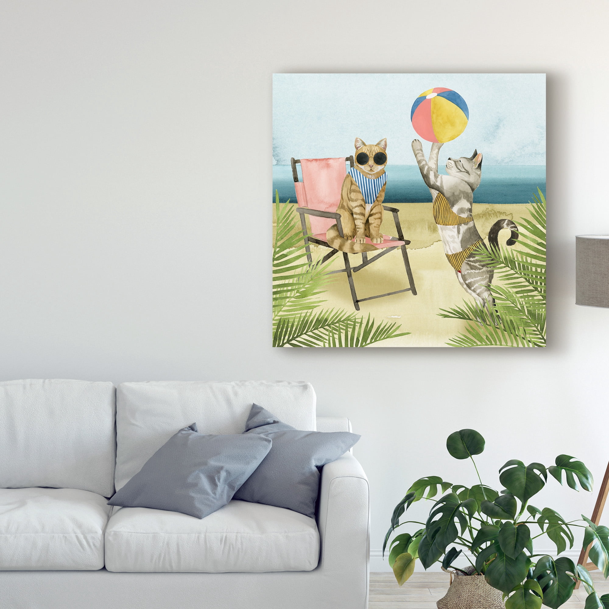 Trademark Fine Art 'Coastal Kitties I' Canvas Art by Grace Popp