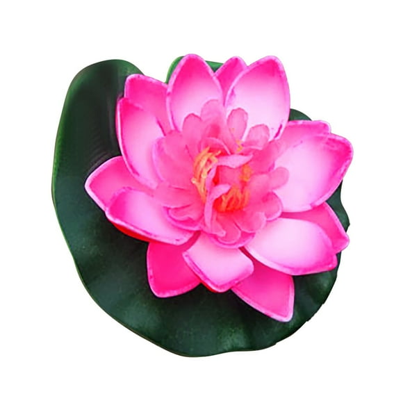kjfeif Clearance 10cm Floating Foam L^otus Flowers with Artificial FrogL^otus Leaves, Lily Pads for Lake, Artificial Pond Plants Ornaments for Pool Aquarium Water Decoration, Colorful