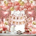 thumbnail image 2 of Rose gold birthday balloon set rose gold birthday flag rainsilk decoration birthday party arrangement balloon package, 2 of 8