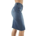 thumbnail image 3 of Fashion2Love Womens Junior Plus Size Juniors below Knee Length Midi Pencil Ripped Denim Skirt, 3 of 10