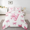 thumbnail image 1 of Erosebridal Ensembles de Literie Girly à Nœud Initial Double avec Couette, Insert de Couette Princesse de Rêve, Déco de Chambre pour Ados, Réversible, 3 Pcs, 1 of 8