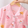 thumbnail image 5 of KPOPLK Toddler Girls Pajamas 1-12Years Kids Girl Pajama Fall Winter Button Down Short Sleeve Kids Clothes Snug Fit Pjs Set 2 Piece Size 7-8 Years,Pink, 5 of 5