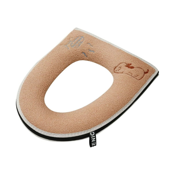 Cojín de espuma para asiento de inodoro, funda acolchada suave para inodoros redondos o alargados | Almohadilla cálida y cómoda para el baño con base antideslizante