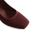 thumbnail image 4 of BURUDANI Women's Chunky Heels Square Toe Work Pumps Comfortable Slingback Knitted Closed Toe Dress Wedding Shoes, 4 of 6