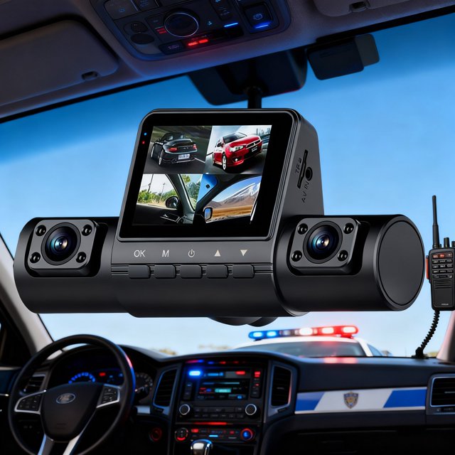 WIFKLSIIPG 4K4 Kanaals Autocamera front & Rear & Inside with Night 2.0 IPS Screen 1080P front Cam 170° Wide Angle Rear 120° Wide Angle Suitable for Car