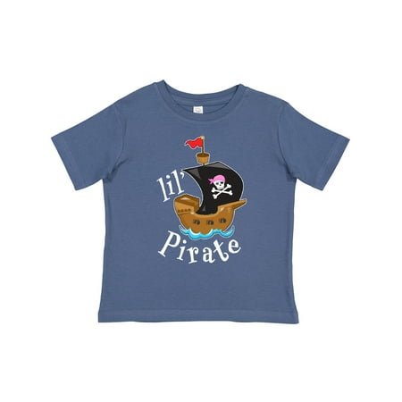 

Inktastic Lil Pirate Pirate Ship Pink Bandana Gift Toddler Boy or Toddler Girl T-Shirt