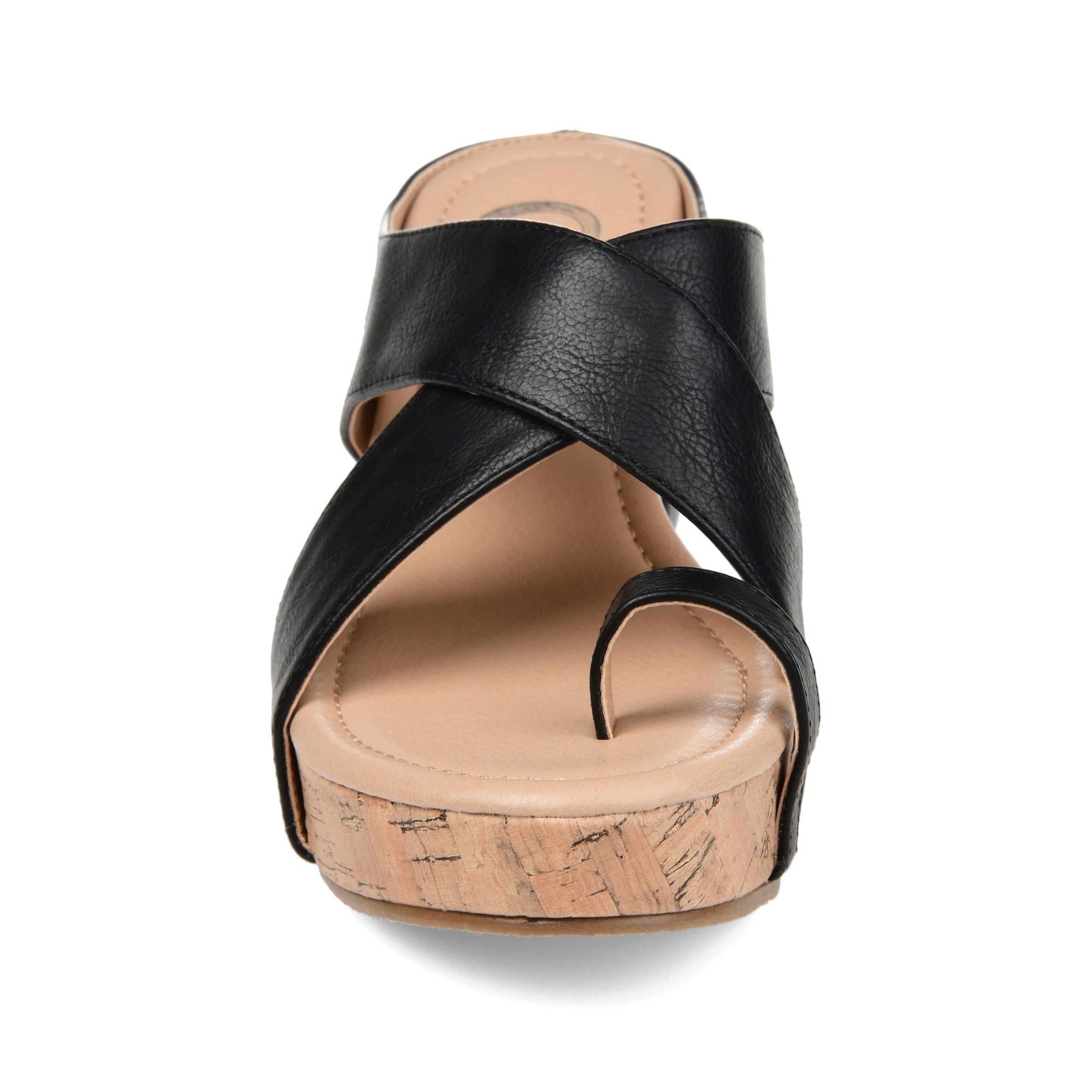Journee Womens Rayna Wedge Heel Slip On Sandals