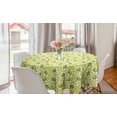 thumbnail image 1 of Bird Round Tablecloth, Repeating Little Avian Animals and Petals on Plain Backdrop Print, Circle Table Cloth Cover for Dining Room Kitchen Decor, 60", Yellow Green Cocoa, by Ambesonne, 1 of 2