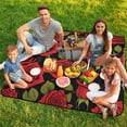 thumbnail image 7 of Red Rose Waterproof Picnic Blanket with Foldable Zipper, Suitable for Outdoor Use, Suitable for Travel, Camping, Beaches, Parks, Grasslands, Picnic Blanket Accessories, 7 of 7