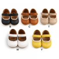 thumbnail image 3 of Baby Girls Mary Jane Flats Non Slip Soft Sole PU Leather Newborn Infant Toddler First Walker Cirb Dress Shoes 0-6 Months, 3 of 10