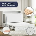 thumbnail image 5 of ZAFLY Murphy Bed with Charging Station, Solid Wood Cabinet Bed with Mattress, Murphy Cube Chest Bed with Storage Drawers - White, 5 of 8