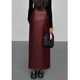 thumbnail image 3 of PRETTYGARDEN Womens Faux Leather Skirt Fall Bodycon High Waisted Slit Dressy Casual Winter Maxi Long Pencil Skirts, 3 of 9