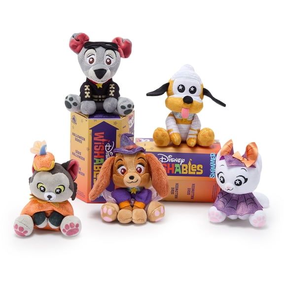 Disney Store Official Cats and Dogs Wishables Shimmer Halloween Series – Blind Box Plush - 5 Inch Mystery Toys with Detailed Micro Plush Sculpting, & Embroidered Accents (Contains 1 Mystery Plushy)