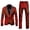 Red, variant on Canada Day Tuxedo Suits for Men 2 Piece Maple Leaf Printed Lapel V Neck One Button Blazer and Pant Matching Sets for Holiday Party Events