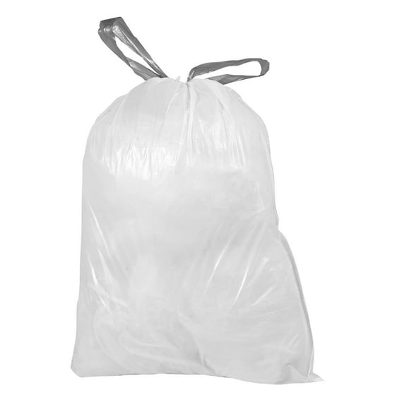 Plasticplace 2.6-3.2 Gallon Trash Bags│ Compatible with Brabantia Bo Waste Trash Can│ Code C Size│White│ 1 Mil│ 15" x 19" (40 Count)