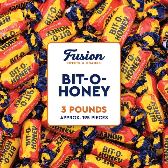 Bit O Honey Candy - 3 LB Bulk Bag - Individually Wrapped Retro Candy - Real Honey And Almond Taffy (About 200 Pieces)
