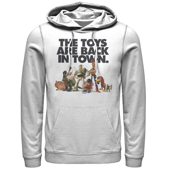 Men's Toy Story Toys Are Back in Town Pull Over Hoodie White Large