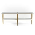 thumbnail image 2 of Evelyn&Zoe Otto 47" Wide Rectangular Coffee Table with Faux Marble Shelf, Blackened Bronze/Faux Marble, 2 of 8