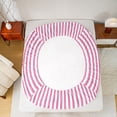 thumbnail image 5 of Homewish Initial S Letter Twin Sheet Sets, Girly Pink Stripes Abstract Twin Fitted Sheet, Princess Cartoon Bowknot Flat Sheet, Microfiber Bedroom Decor, 3 Pieces, 5 of 7