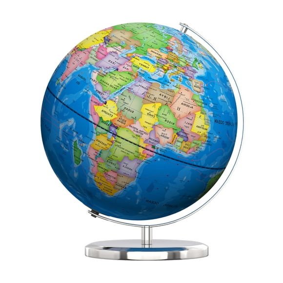 Orionstar 13" Large World Globe with Stand, Educational Globe for Kids Learning, Colorful HD World Map Details, Illuminated Globes Lamp with Stable Heavy Metal Base, LED