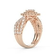 thumbnail image 4 of AFFY Infinity Teardrop Double Halo Bridal Set Ring for Women, 7x5mm Pear and Round cut Lab Created Moissanite Engagement Wedding Ring in 14K Solid Rose Gold Ring Size-8.5, 4 of 6