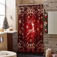 thumbnail image 3 of Christmas Reindeer Bathroom Shower Curtain Gold Snowflakes Winter Red Fantasy Waterproof Washable Shower Curtains for Bathtub Bath Decor with Grommets and Hook 72 X 84 Inch, 3 of 8