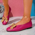 thumbnail image 3 of Yungyresw Ballet Flats For Women Polka Dot Bow Square Toe Slip On Shoes Low Top Casual Comfortable Work Office Dress Shoes Hot Pink 38, 3 of 6