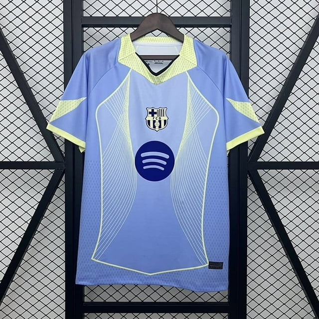 2526 Barcelona Concept Version Lake Blue Classic Summer Short-Sleeved Football T-ShirtS