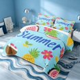 thumbnail image 2 of Erosebridal Summer Holiday Twin Quilt Set, Tropical Fruit Twin Coverlet Set, Navy Reversible 2 Pieces, 1 Bedspread and 1 Pillowcase, 2 of 6