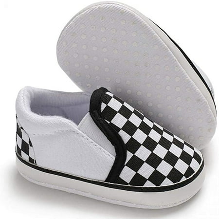 

Kuriozud Baby Boys Girls Soft Anti-Slip Sole Plaid Sneakers