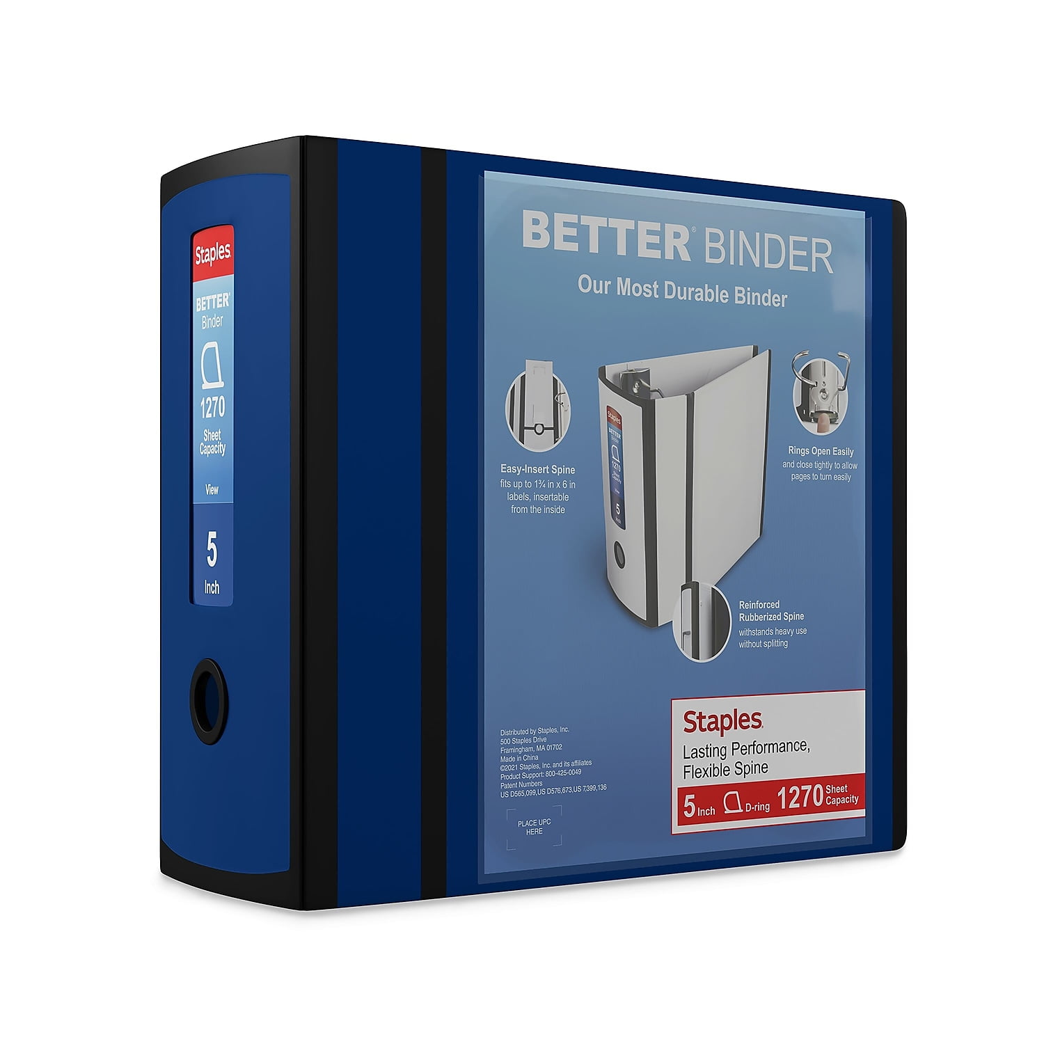 ビタレバン　3本　⑤ Staples Better Red 5-inch D-Ring View Binder with 1270 Sheet