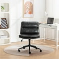 thumbnail image 2 of Wide Seat Vanity Chair | Criss - Cross Seating with Height and Swivel Function | Crafted from Premium PU Leather | Solves Discomfort in Long - Term Use, 2 of 6