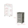 thumbnail image 2 of Royard Oaktree Wine Bar Cabinet with Glass-Door Cabinet and bottle Holder Modern Bar Cart on Wheels with Side Shelves and Top Tray, Wood Kitchen Storage Cart for Home Kitchen Dining, Light Gray, 2 of 4
