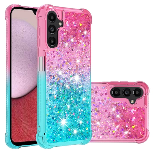 Funda para Samsung Galaxy A14 5G Transparente con Brillos Carcasa Protectora Antigolpes con Glitter Brillante