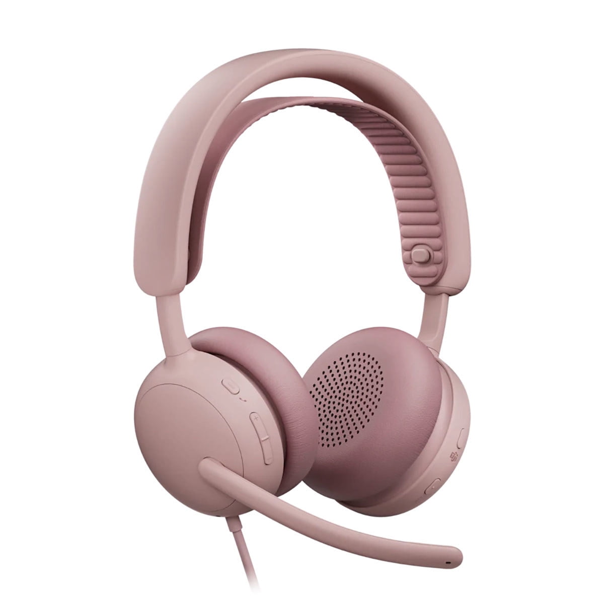Logitech Zone Wired 2 Active Noise Cancelling Closed-Back On-Ear Stereo Headset, Rose