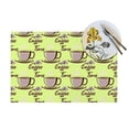 thumbnail image 4 of XMXT 6 Pcs Woven Placemats, Cartoon Coffee Green Graffiti Stain Resistant Anti-Skid Placemat for Kitchen Table, 12 x 18 inches, 4 of 6