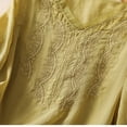 thumbnail image 4 of Alkepwun Women's Embroidery Linen Shirts 3/4 Sleeve Babydoll Tops Boho Clothes Summer Casual V Neck Blouses, 4 of 4