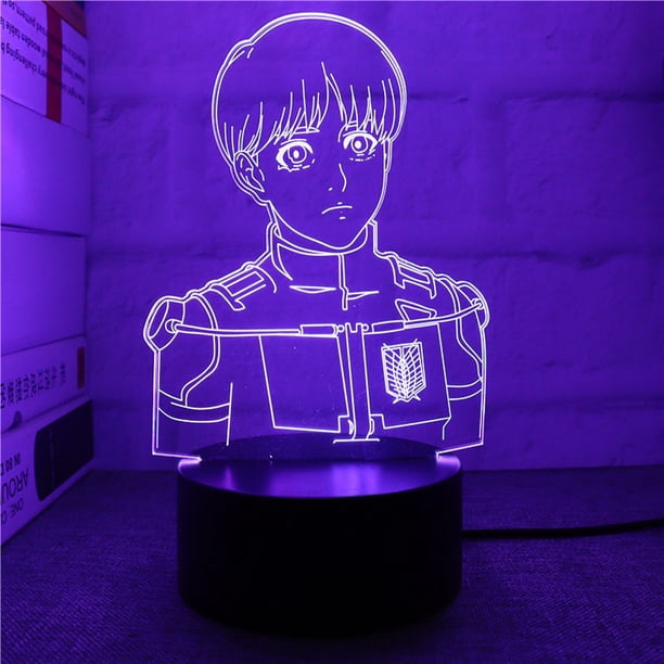 Decoración de anime 3D de Night Light Attack on Titan de Levi Ackerman